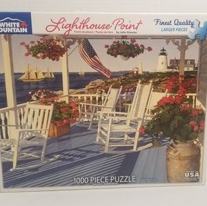 White Mountain Lighthouse Point Puzzle 1000 Pieces Used.